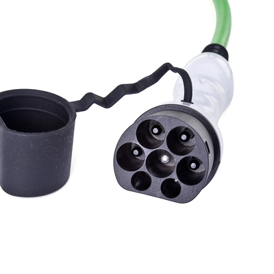 Black 32A Ev Car Charger Ev Type 1 To Type 2 Adapter 5M