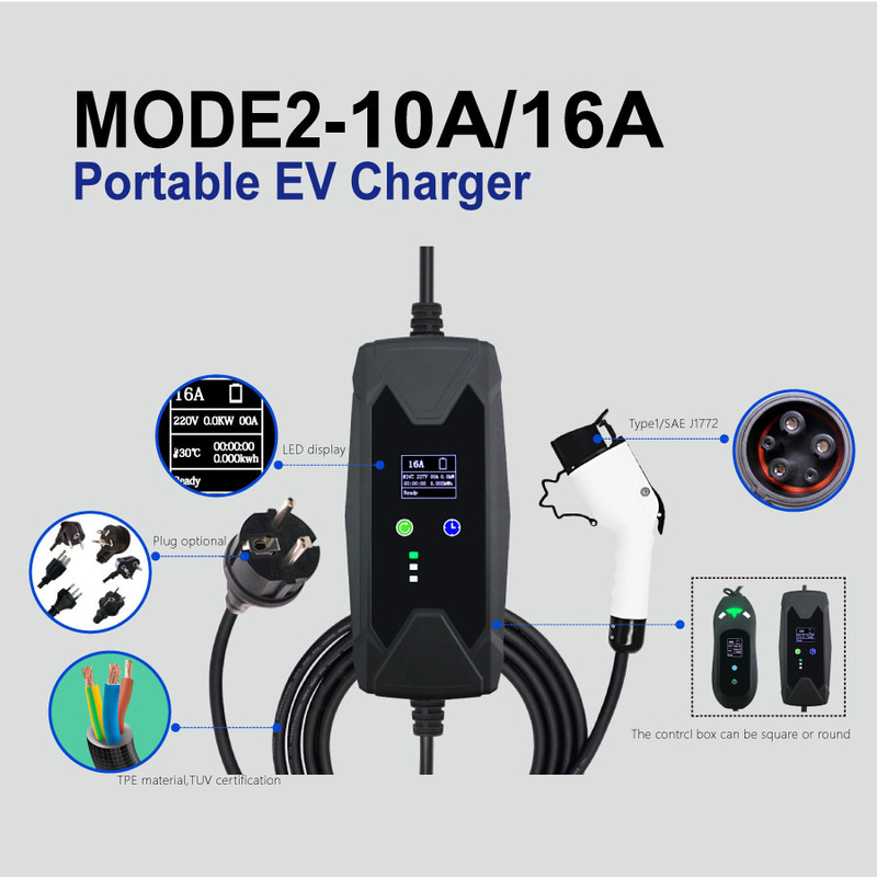 IP55 EV Car Charging Station 3 Pin Plug Ev Charger SAEJ1772 IEC62196