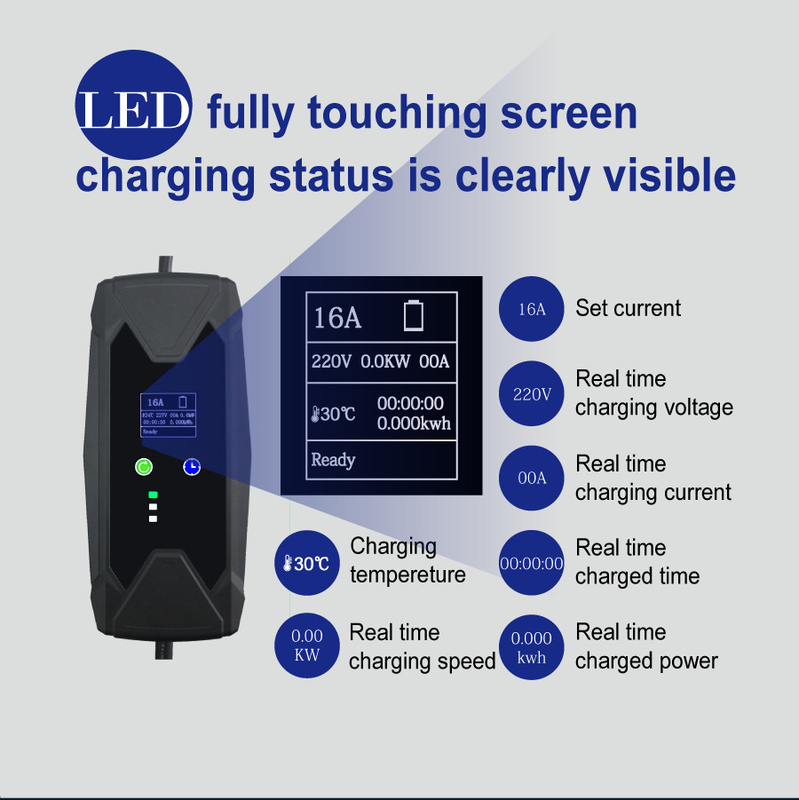 OCPP 2.0.1 3 Pin Plug Electric Car Charger Domestic Electric Car Charging Point 7kw