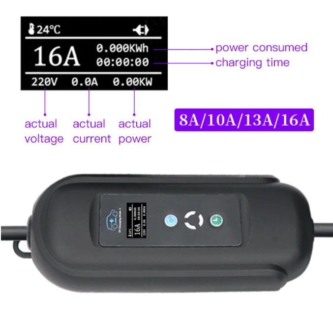 50Hz AC 220V 5M Cable Ev Home Fast Charger Tesla Level 3 Charger App Control